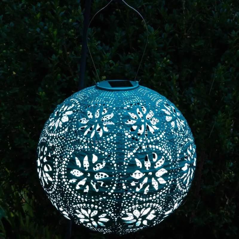 Soji Stella Boho Globe Solar Lantern - Emerald